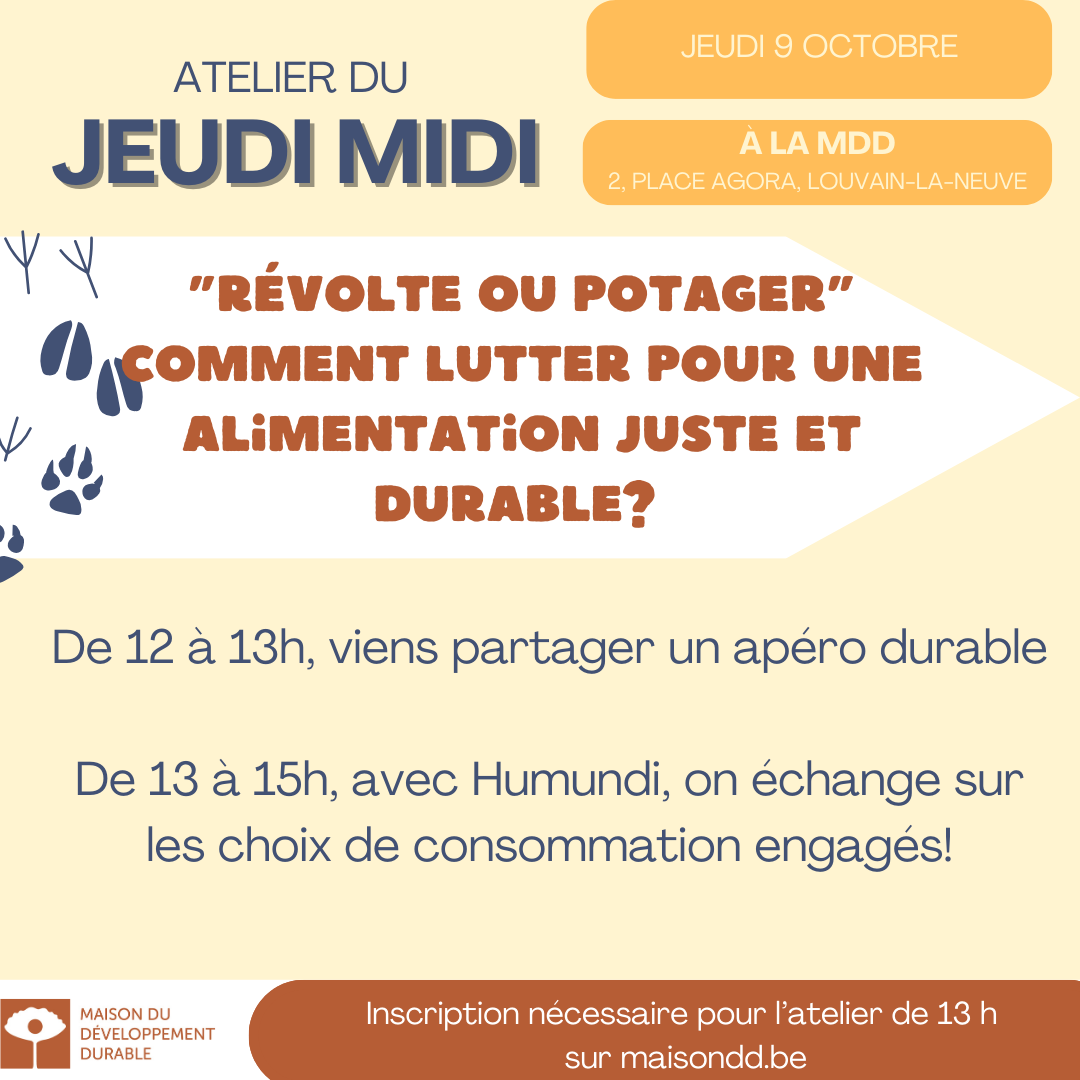Atelier du jeudi midi 9 octobre avec Humundi